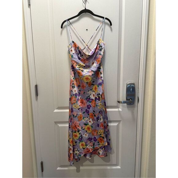 ASTR THE LABEL Gaia Floral Print Midi Dress Periwinkle Floral size S NWT - Picture 5 of 6
